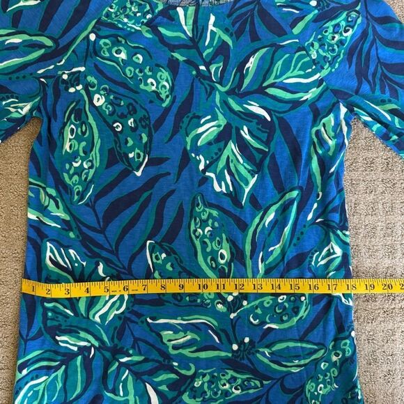 NWT Lilly Pulitzer Elianna Indigo Breeze 3/4 Sleeve T-Shirt Dress Cotton Small - Picture 13 of 16